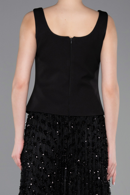 Long Black Scaly Evening Dress ABU5986