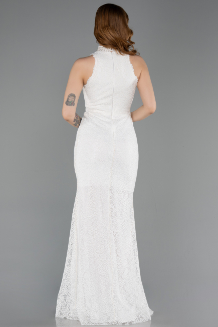 Long White Dantelle Evening Dress ABU5987