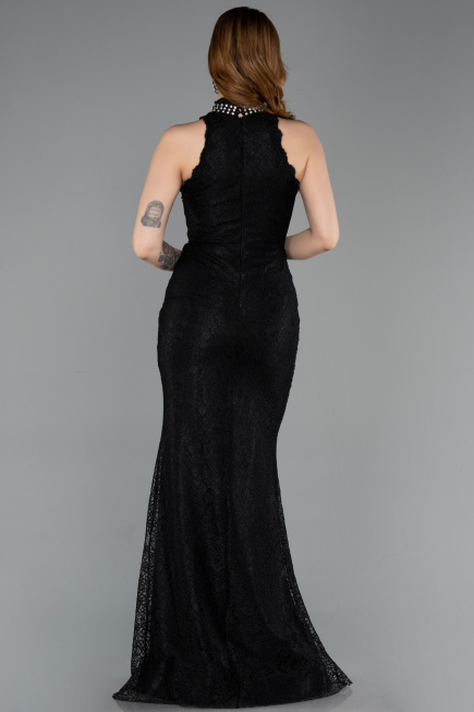 Long Black Dantelle Evening Dress ABU5987