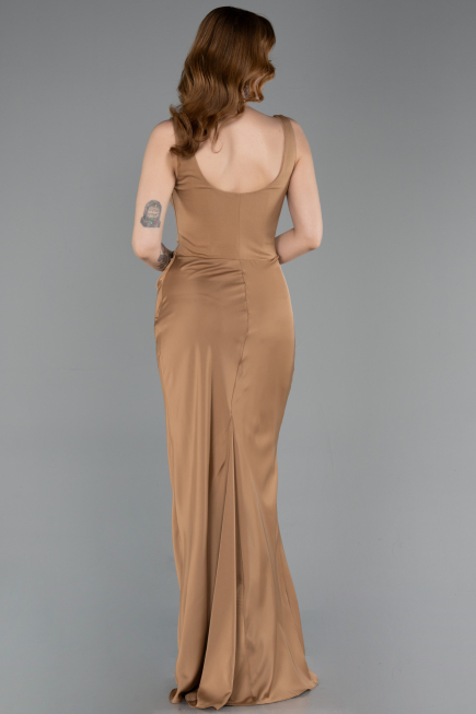 Long Bronze Satin Prom Gown ABU5990