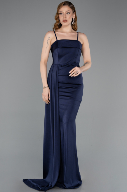 Long Navy Blue Prom Gown ABU5992