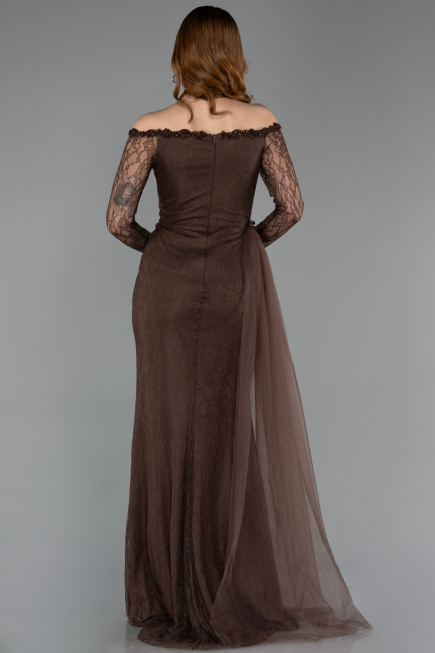 Long Brown Dantelle Evening Dress ABU5999