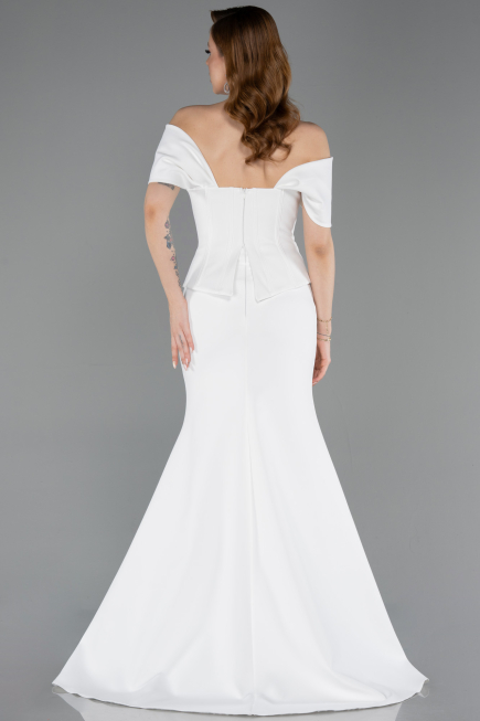 Long White Evening Dress ABU6002