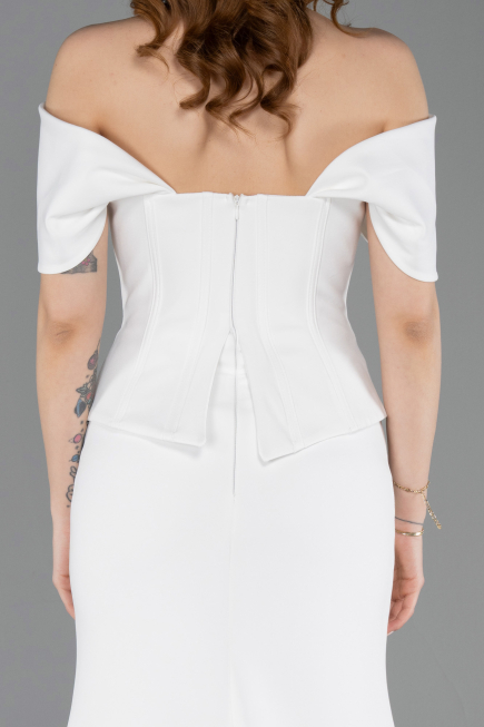 Long White Evening Dress ABU6002