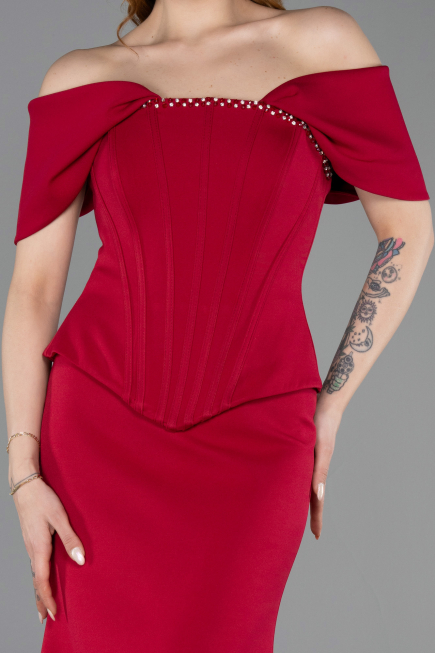 Long Dark Fuchsia Evening Dress ABU6002