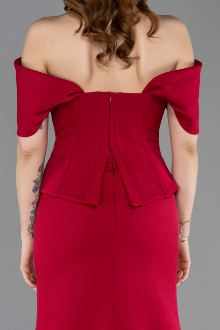 Long Dark Fuchsia Evening Dress ABU6002