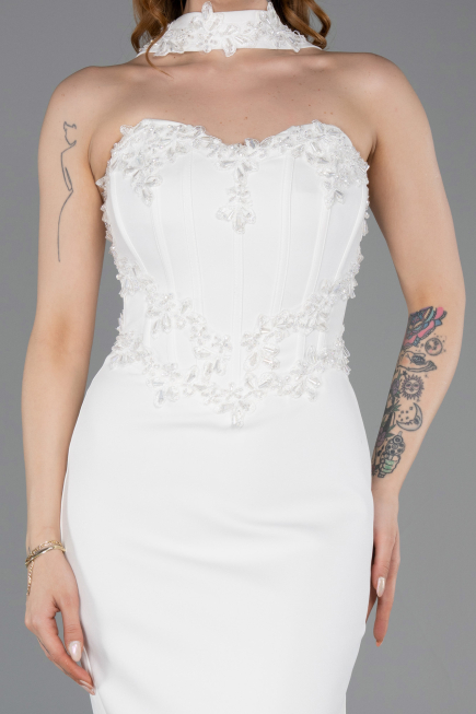 Midi White Cocktail Dress ABK2593