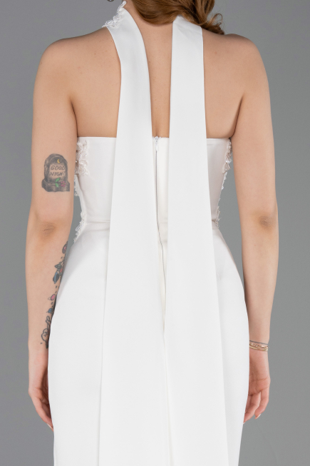 Midi White Cocktail Dress ABK2593