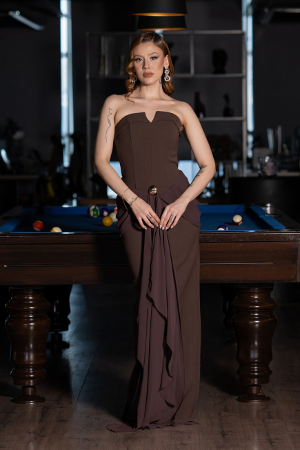 Long Brown Prom Gown ABU5970
