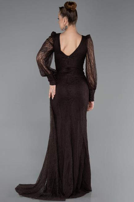 Long Brown Dantelle Evening Dress ABU6016