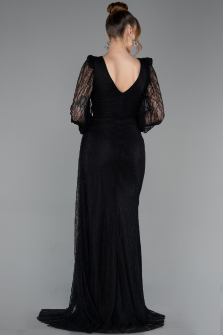 Long Black Dantelle Evening Dress ABU6016