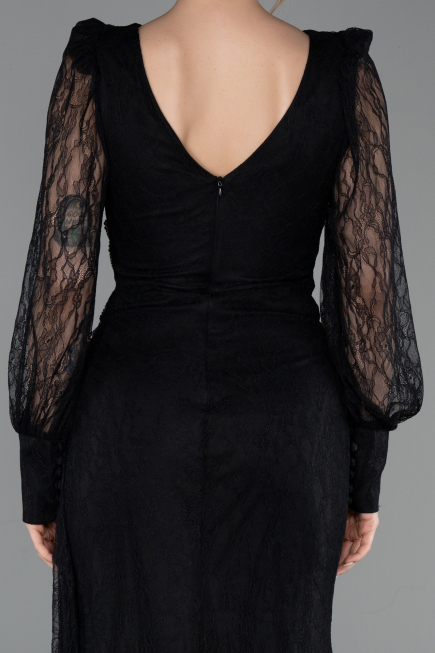 Long Black Dantelle Evening Dress ABU6016