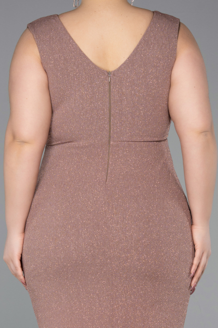 Copper Midi Plus Size Evening Dress ABK1492
