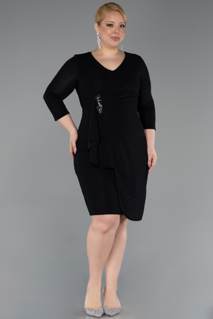 Midi Black Plus Size Cocktail Dress ABK2595
