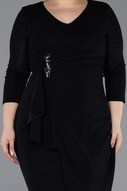 Midi Black Plus Size Cocktail Dress ABK2595