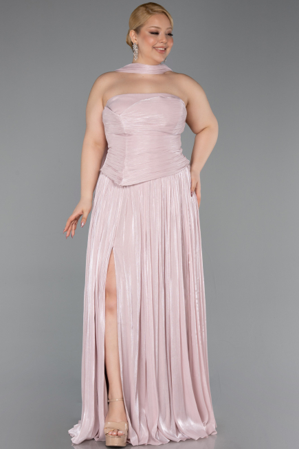 Long Powder Color Chiffon Formal Plus Size Dress ABU5958