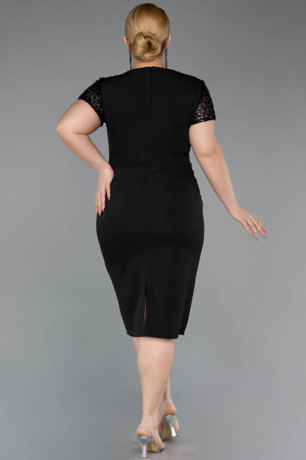 Midi Black Plus Size Cocktail Dress ABK2598