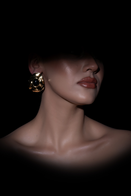 Black-Gold Earring DF1038