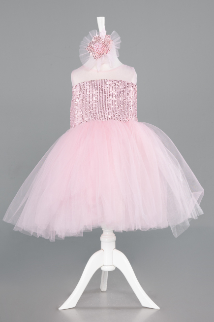 Short Powder Color Girl Dress ABK2572