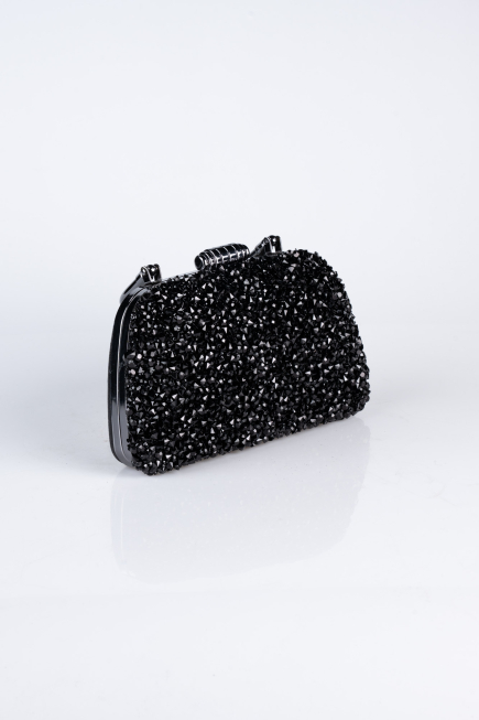 Black Plaster Fabric Night Bag SH839