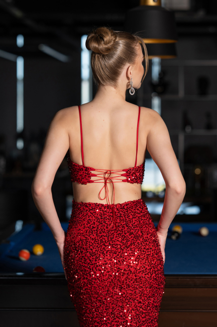 Long Red Prom Gown ABU5980