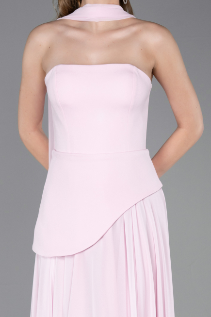 Long Powder Color Chiffon Prom Gown ABU6042