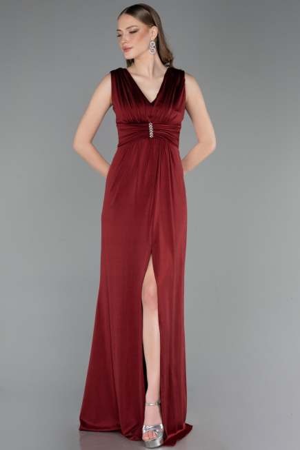 Long Burgundy Prom Gown ABU6043