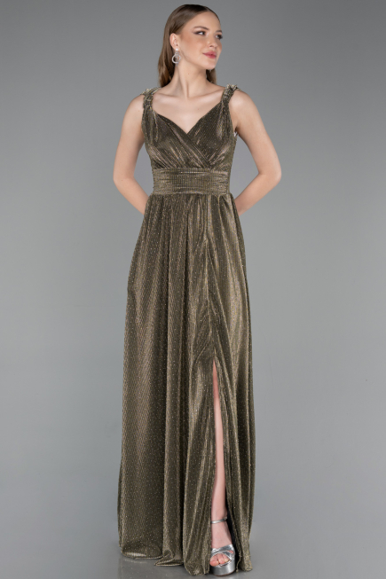 Long Gold Prom Gown ABU6045