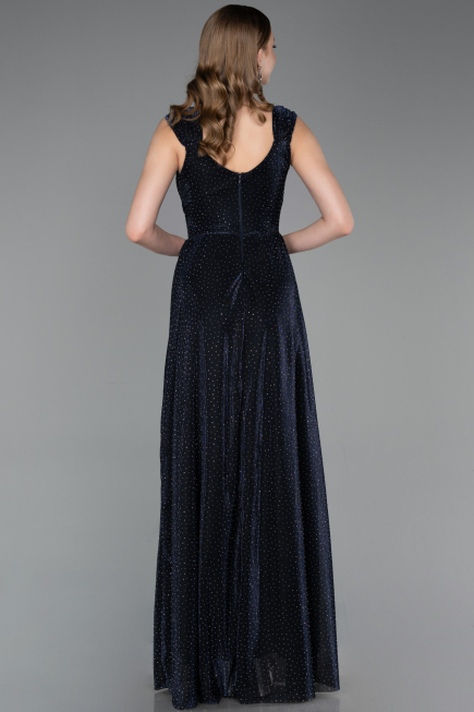 Long Navy Blue Prom Gown ABU6045