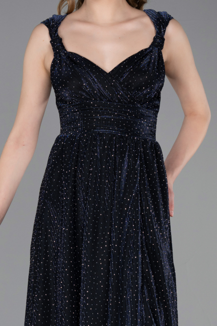 Long Navy Blue Prom Gown ABU6045