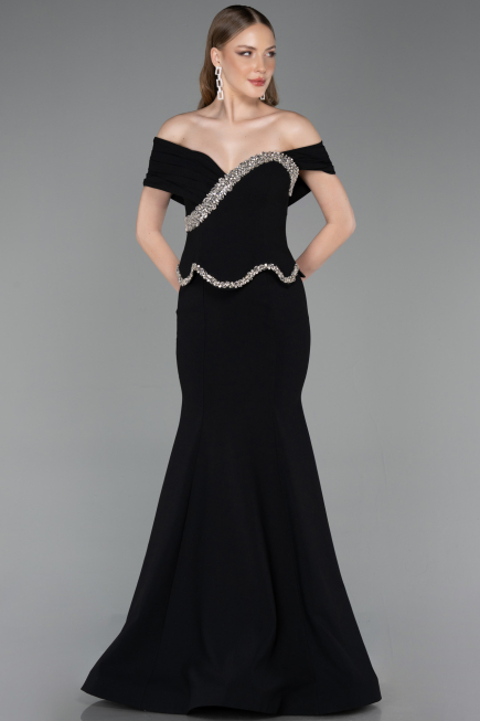 Long Black Mermaid Prom Dress ABU6046