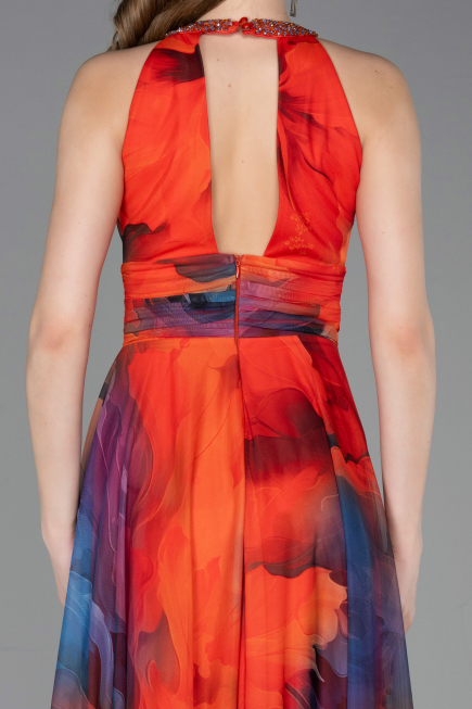 Long Orange Evening Dress ABU6048