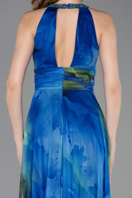 Long Sax Blue Evening Dress ABU6048