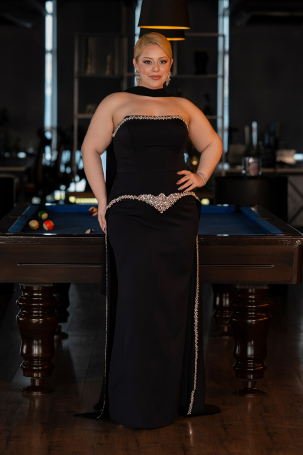 Long Brown Plus Size Evening Dress ABU6015