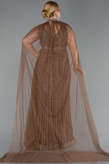 Long Copper Stony Plus Size Evening Dress ABU6024