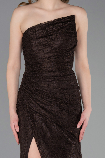 Long Brown Dantelle Evening Dress ABU6050