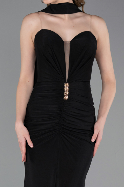 Long Black Prom Gown ABU6051