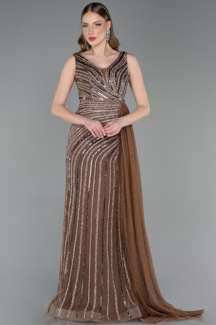 Long Copper Stony Evening Dress ABU6052
