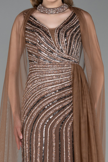 Long Copper Stony Evening Dress ABU6052