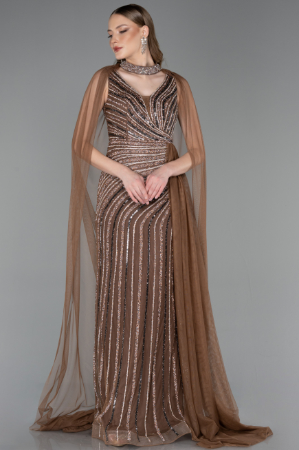 Long Copper Stony Evening Dress ABU6052