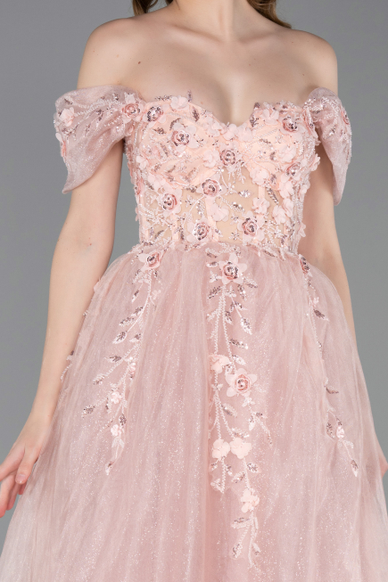 Long Powder Color Evening Dress ABU6056