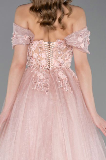 Long Powder Color Evening Dress ABU6056