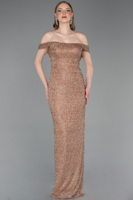 Long Copper Beaded Evening Dress ABU6057