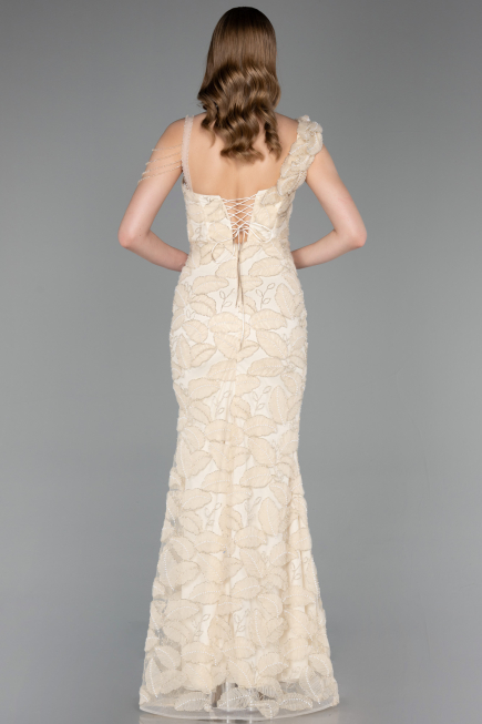 Long Beige Evening Dress ABU6059
