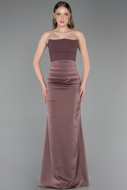 Long Copper Satin Prom Gown ABU6061
