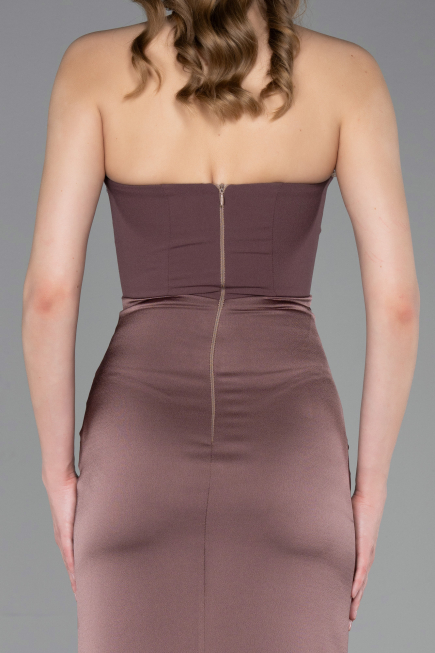 Long Copper Satin Prom Gown ABU6061