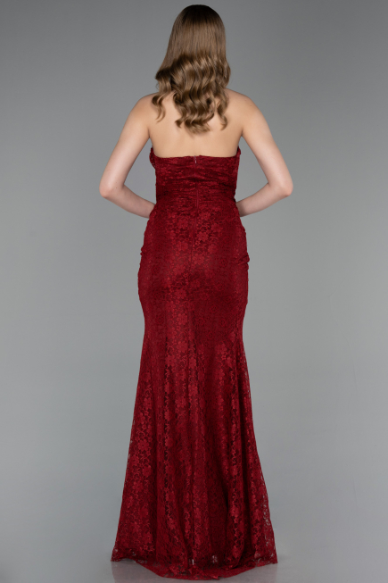 Long Burgundy Dantelle Evening Dress ABU6050