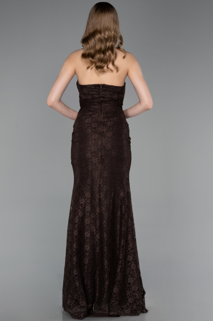 Long Brown Dantelle Evening Dress ABU6050