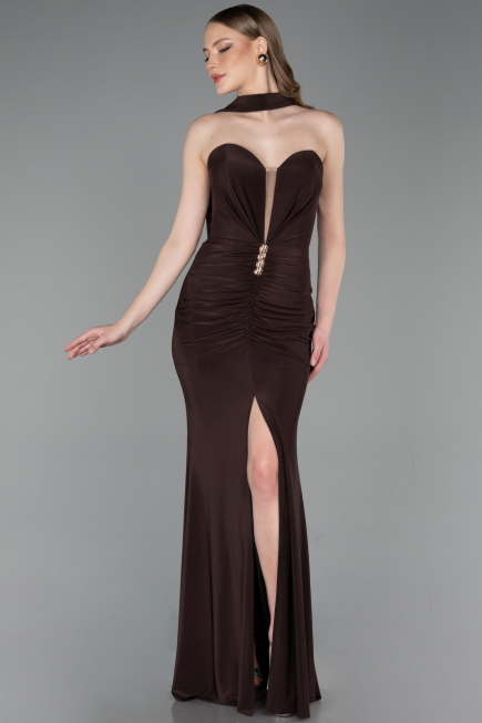 Long Brown Prom Gown ABU6051