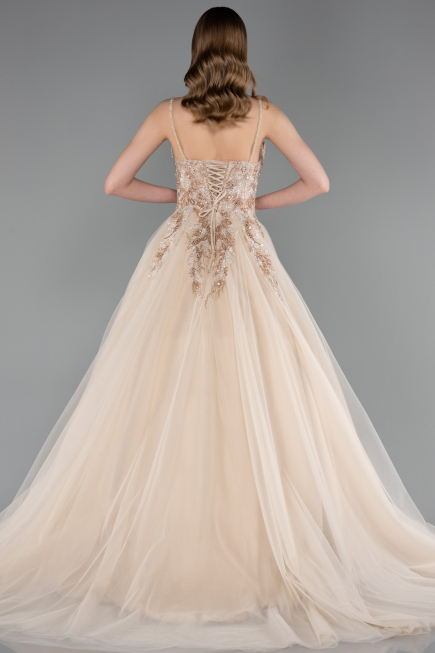 Long Gold Designer Evening Dress ABU6010